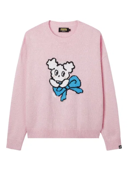 Pulover Mini Cream cu decolteu rotund roz