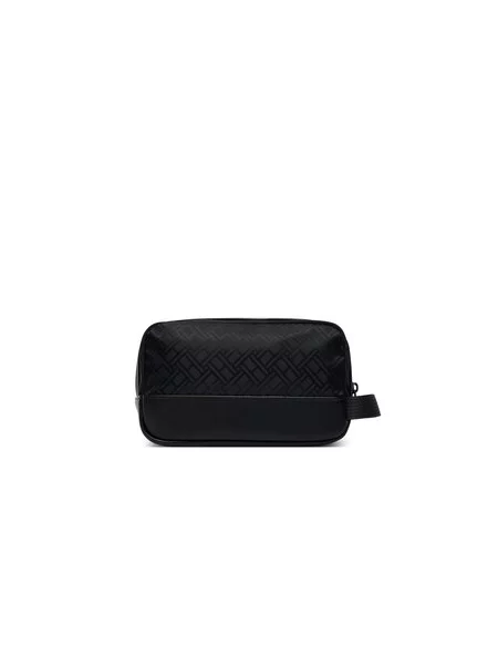 Tommy Hilfiger Kozmetični kovček Th Nylon Jacquard Washbag črna