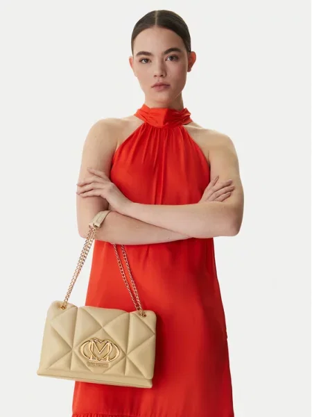 LOVE MOSCHINO Дамска чанта бежов