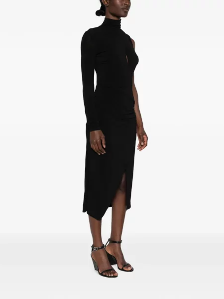 Rochie midi Pinko asimetrică negru