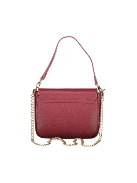 Lniana torebka Valentino Bags biznesowa czerwona