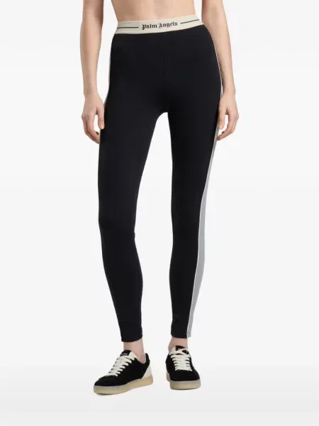 Leggings Palm Angels cu dungi cu autograf negru