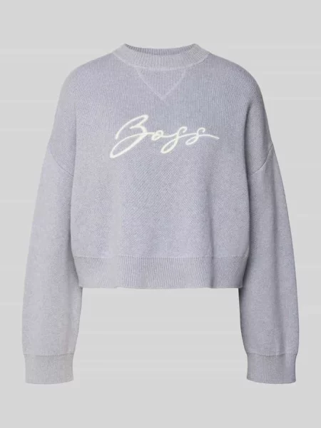 Sweter z dzianiny o kroju relaxed fit z czystej bawełny model ‘FINEVRA’ Boss Orange