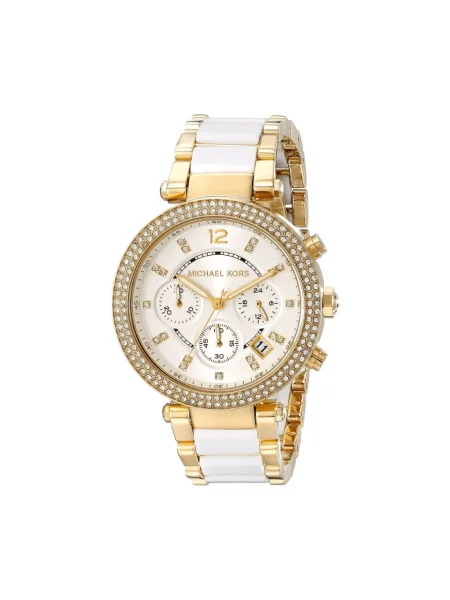 Lniany zegarek Michael Kors żółty