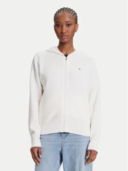 Pletena jopica Tommy Hilfiger bela
