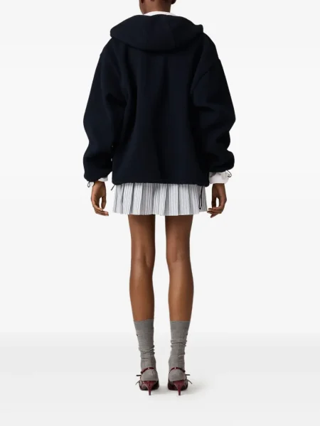 Fleece hoodie Miu Miu μπλε