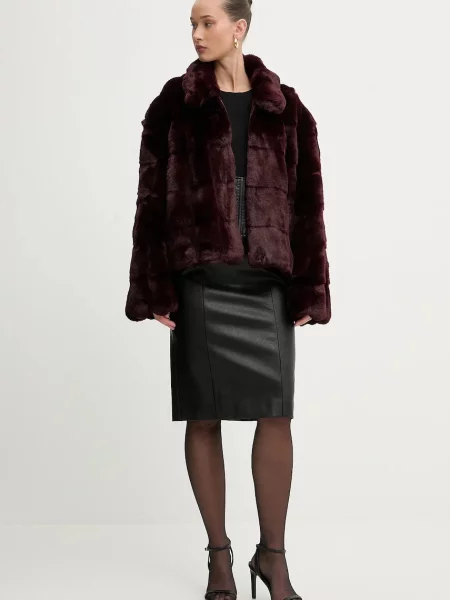 Bardot płaszcz bordowy