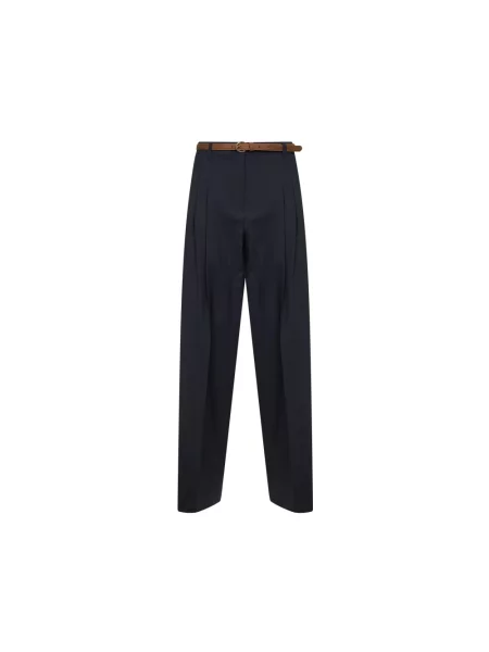Spodnie Max Mara Studio wełniane niebieskie