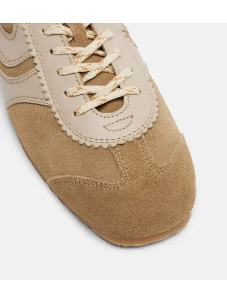 Sneakerși Dries Van Noten din piele de căprioară bej