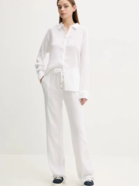 Штани Melissa Odabash прямі висока посадка Krissy білий