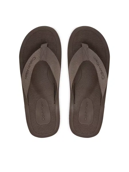 Calvin Klein Flip-flops gri taupe / negru maro