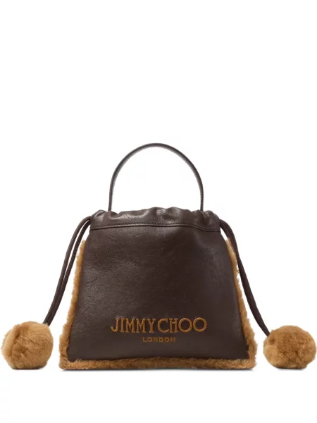 Geantă Jimmy Choo cu cordon maro