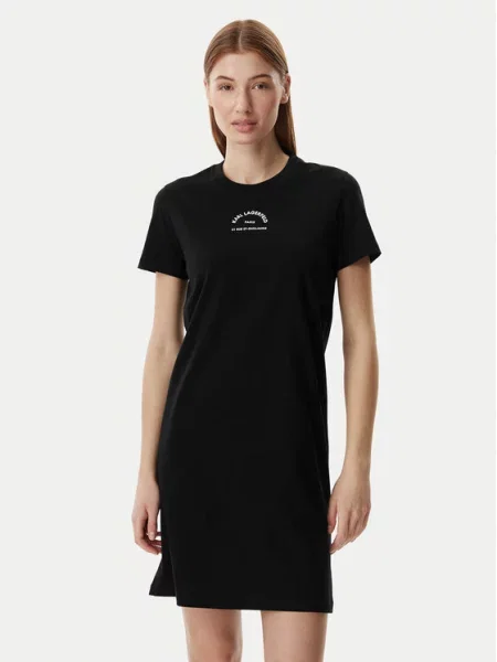 Karl Lagerfeld Haljina Rue St-Guillaume / bijela crna