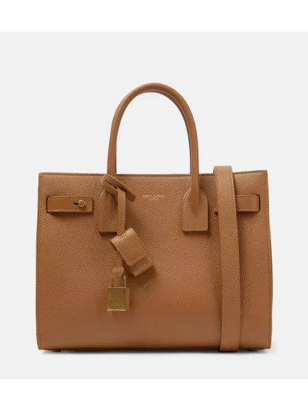 Usnjena torbica Saint Laurent rjava