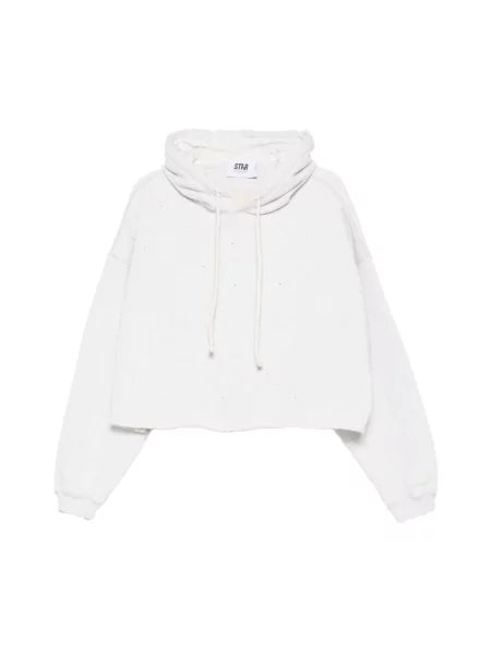 Bluza z kapturem Golden Goose z kapturem ze sznurkiem biała