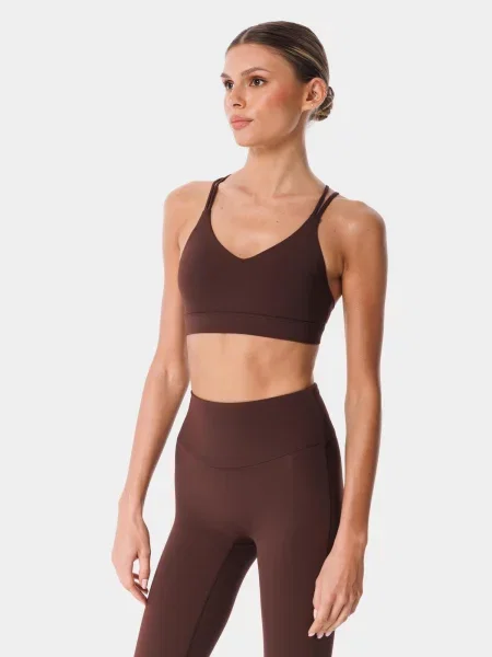 Stanik sportowy crossback dla kobiet Carpatree Balletcore brązowy