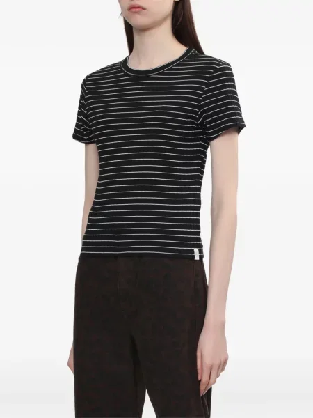 Tricou Rag & Bone cu dungi negru