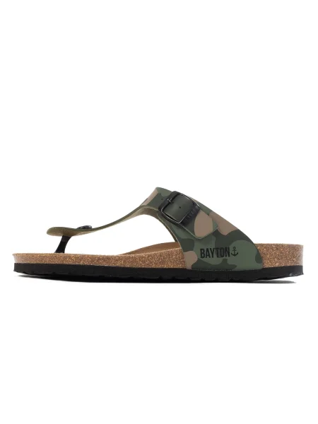 Bayton Flip-flops MERCURE maro deschis / verde deschis / verde închis negru