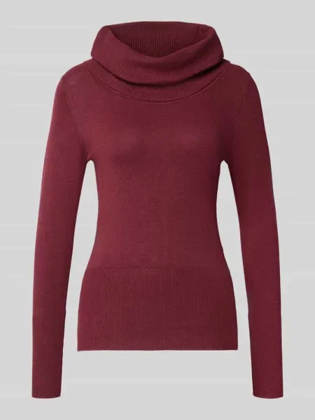 Bluzka z długim rękawem o kroju slim fit z mieszanki model ‘Dollie’ Soyaconcept bordowa