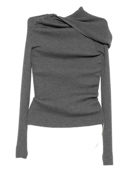 Top Jean Paul Gaultier tricotate cu gât halter gri