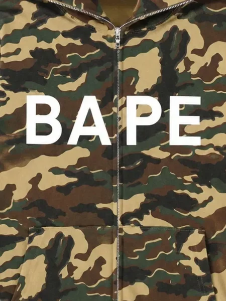 Terepmintás kapucnis melegítő felső A Bathing Ape® nyomtatás