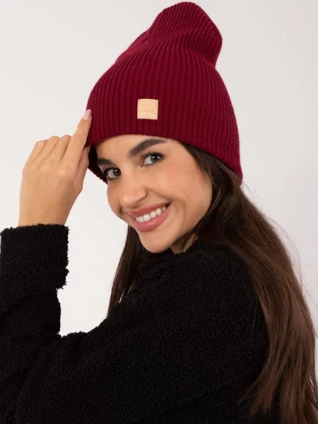 Șapcă Fashionhunters tricotate bordo
