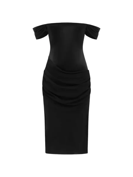 Rochie midi Alex Perry drapată negru