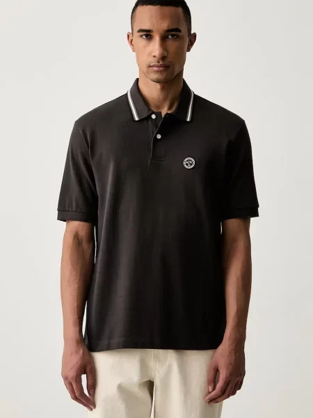 Tricou polo Armani Exchange maro