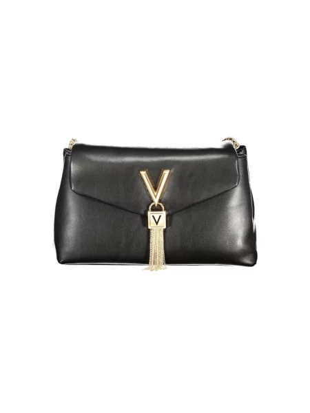 Lniana torebka Valentino Bags czarna