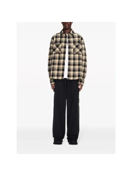 Koszula Off-white w kratę flanelowa z logo biała