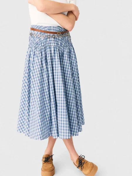 Картата спідниця Maje з принтом