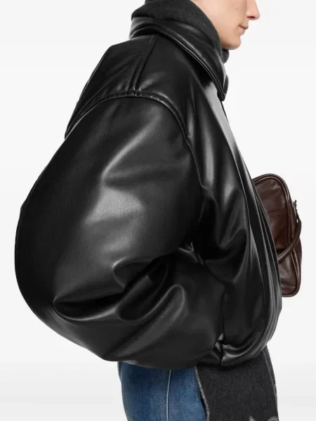 Geanta de piele Acne Studios negru