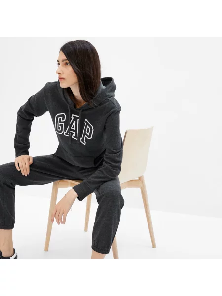 Суитшърт GAP Pullover Logo Hoodie Charcoal Heather S сиво