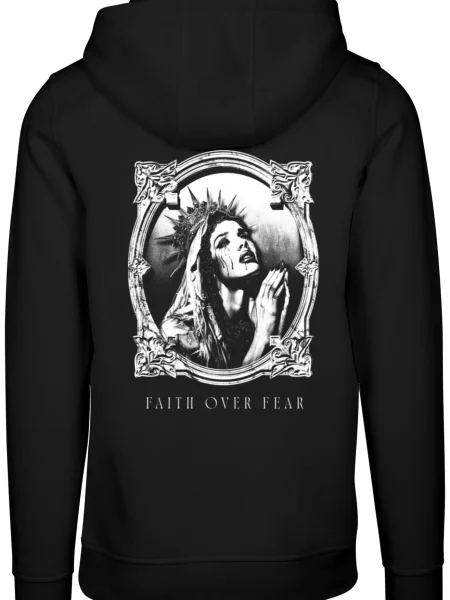 Mister Tee Tréning póló Faith Over Fear szürke / világosszürke / sötétszürke fekete