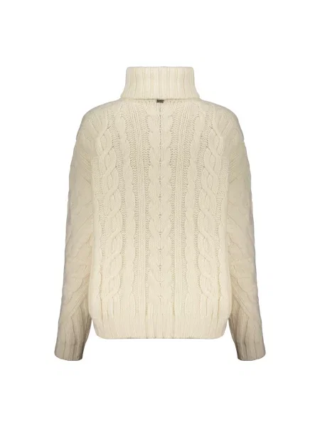 Sweter z golfem Herno wełniany biały