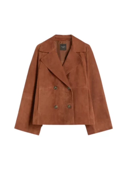 Marynarka Weekend Max Mara zamszowa brązowa