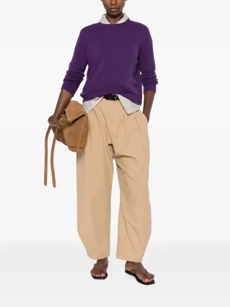 Pulover Beyou cu decolteu rotund violet