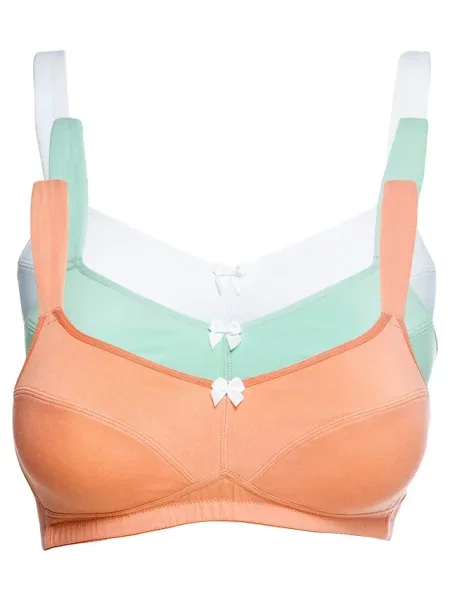Biustonosz bez fiszbinów z bawełną 3 sztuki zielony