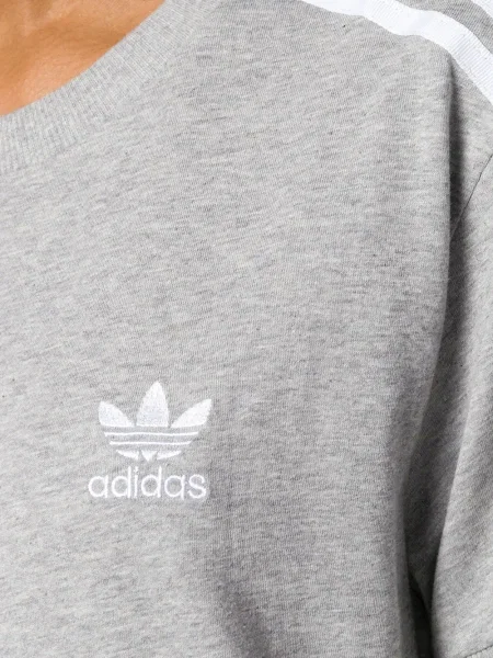 Ριγέ μπλούζα Adidas γκρι