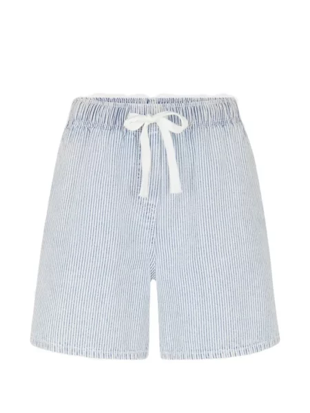 Pantaloni scurți din denim Juvia cu dungi alb