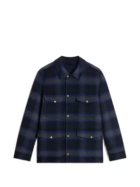 Geacă cămașă Woolrich în carouri albastru