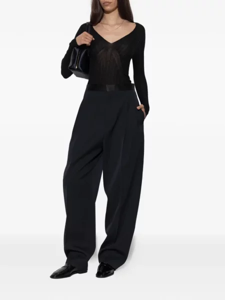 Pulover Jil Sander cu decolteu în V negru