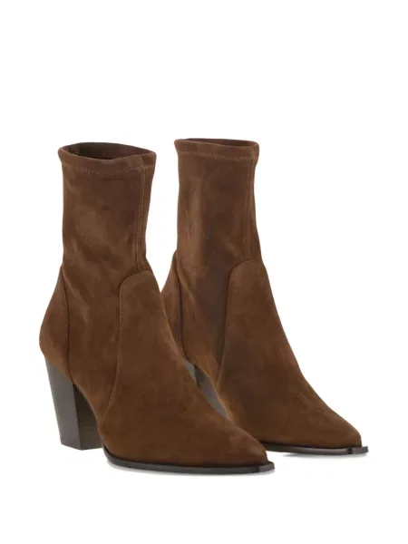 Botine Stuart Weitzman din piele de căprioară maro