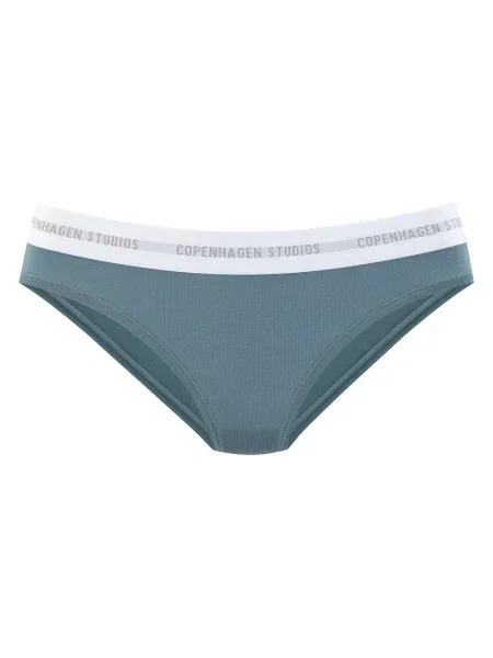 Copenhagen Studios Slip costum de baie gri / verde petrol alb