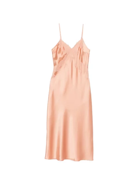 Satynowa sukienka midi Patrizia Pepe do kolan garniturowa różowa