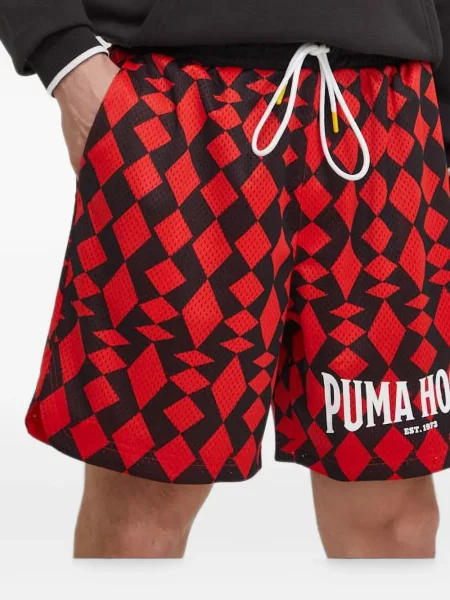 Pantaloni scurți Puma cu imagine roșu