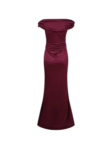 Rochie maxi Danamé cu volane roșu