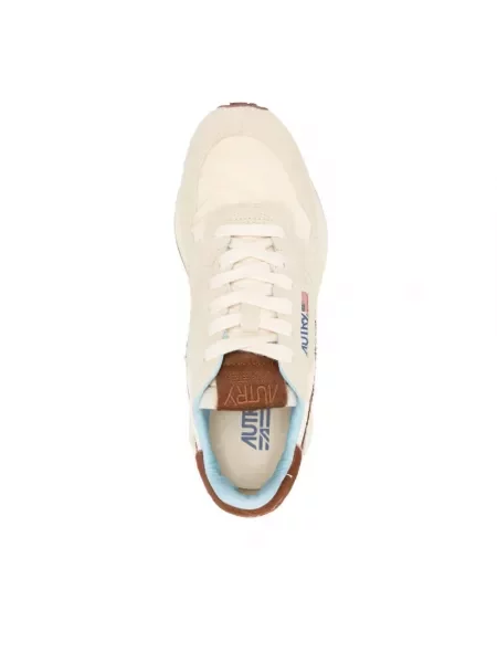 Sneakersy Autry sznurowane skórzane beżowe