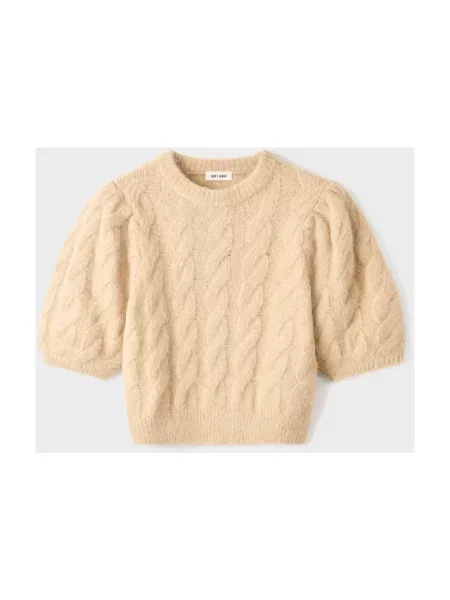 Dzianinowy sweter Soft Goat beżowy