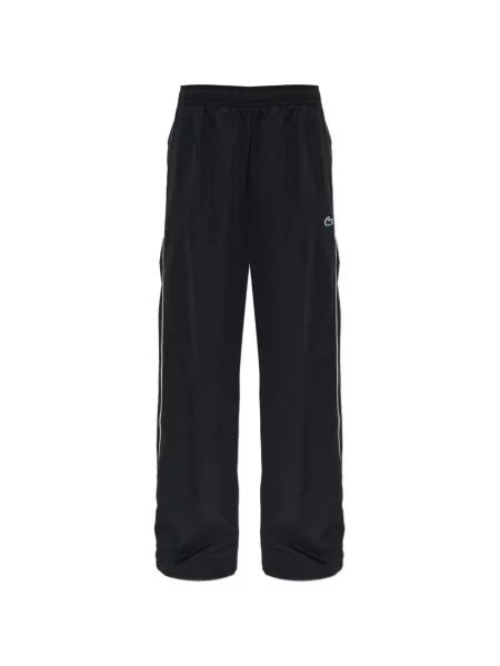 Pantaloni Lacoste alergare cu autograf negru